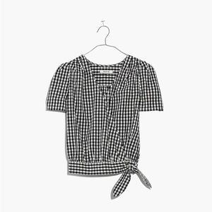Madewell - Short-Sleeve Wrap Top in Gingham Check